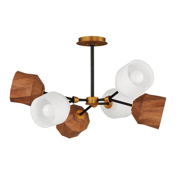 Akimbo 6-Light Satin Brass Pendant Light W LED Bulbs