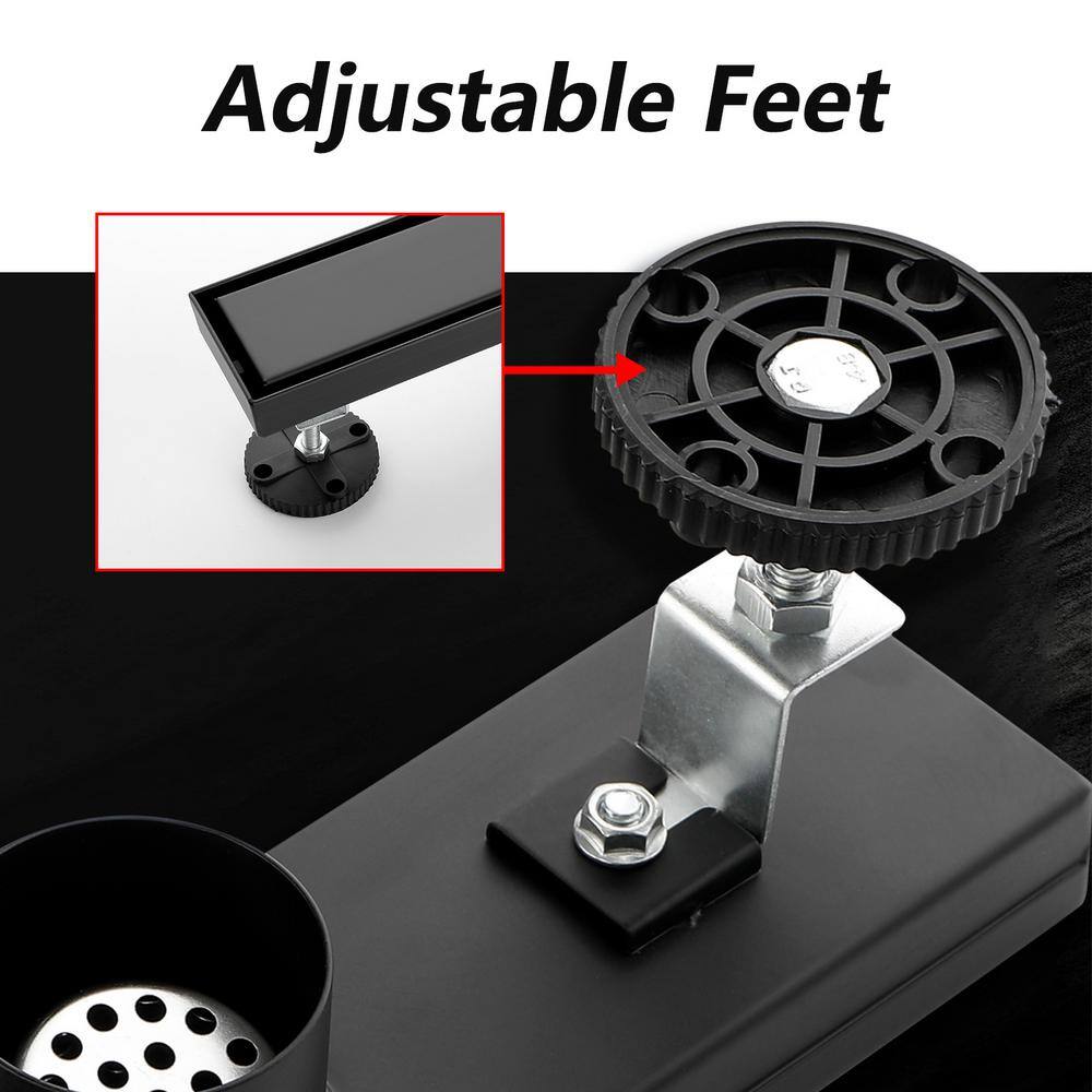 32-Inch Matte Black Stainless Steel Linear Shower Drain