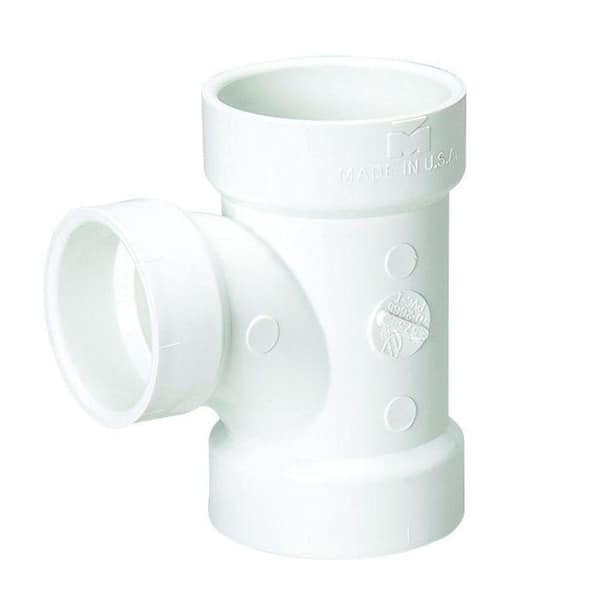 Mueller Streamline 2 in. x 1-1/2 in. x 1-1/2 in. PVC All-Hub Sanitary Reducing Tee