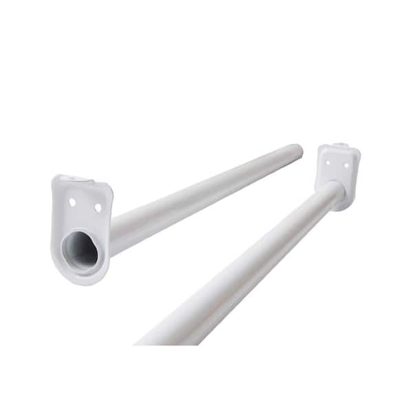 48 in. W White Heavy Duty Steel Adjustable Hanging Closet Rod