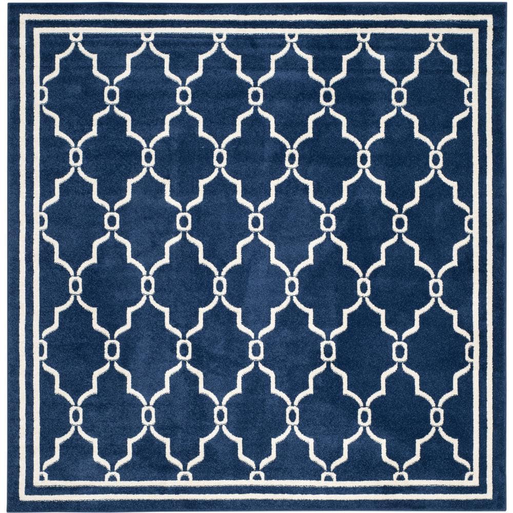 Amherst Navy/Beige 7 ft. x 7 ft. Square Diamond Geometric Area Rug price history on PriceWatchPro