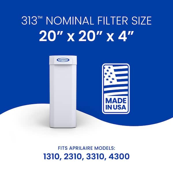 AprilAire 313 20 in. x 20 in. x 4 in. MERV 13 FPR 12+ Pleated Air