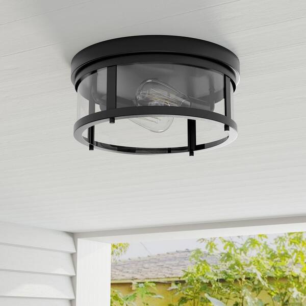 Progress Lighting Gunther 12.625-in Antique Bronze Transitional Incandescent Flush Mount Light