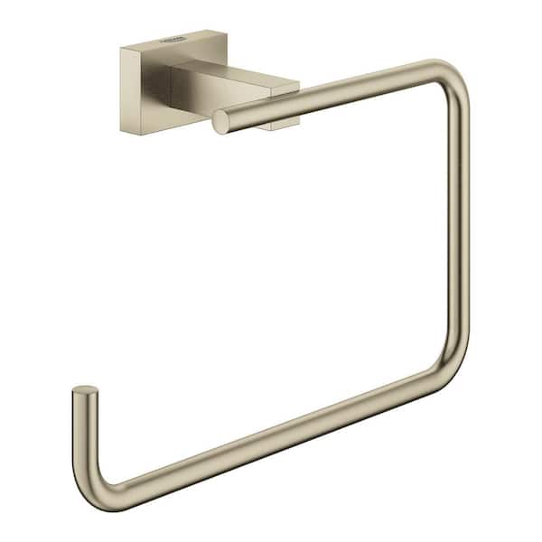 Essentials Cube Wall Mounted Towel Ring in Brushed Nickel