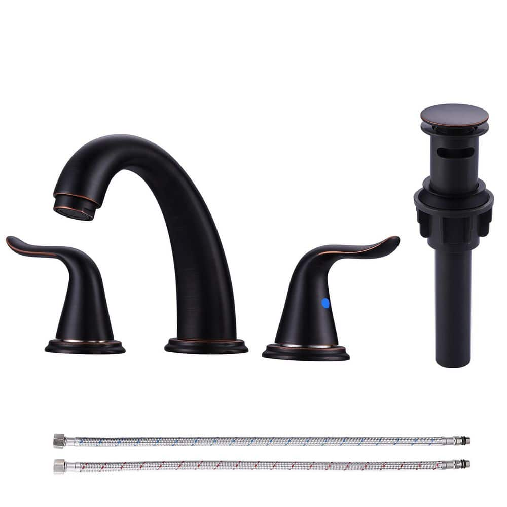 Double Handle 8 in. Widespread Bathroom Faucet, 3-Hole Faucet with Pop Up Drain and Y Shaped Hose in Oil Rubbed Bronze price history on PriceWatchPro