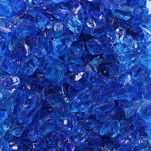 1/2 in. to 3/4 in. 10 lbs. Tropical Blue Crushed Fire Glass in Jar