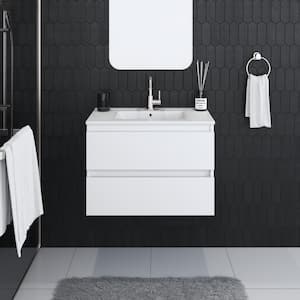 Salt 30 in. W x 18 in. D Bath Vanity in White with Ceramic Vanity Top in White with White Basin