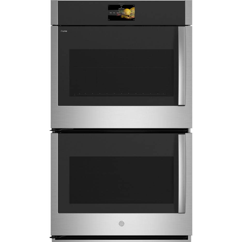 GE Profile Profile Smart 30 in. Double Electric Wall Oven with Left-Hand Side-Swing Doors and Convection in Stainless Steel, Silver