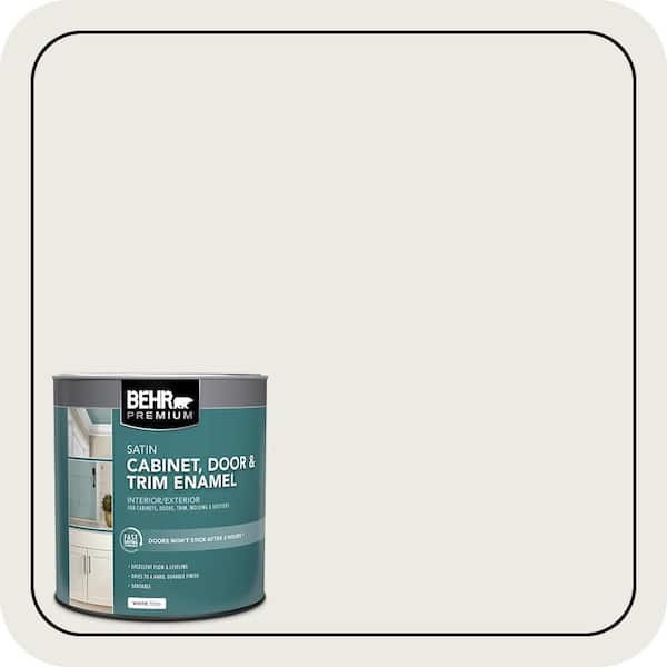 1 qt. #PPU24-14 White Moderne Satin Enamel Interior/Exterior Cabinet, Door & Trim Paint