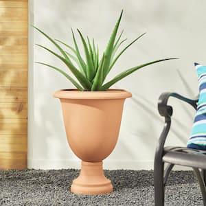 21.5 in. H Oversized Eco-Friendly PE Terracotta Urn Planter (2-Pack)