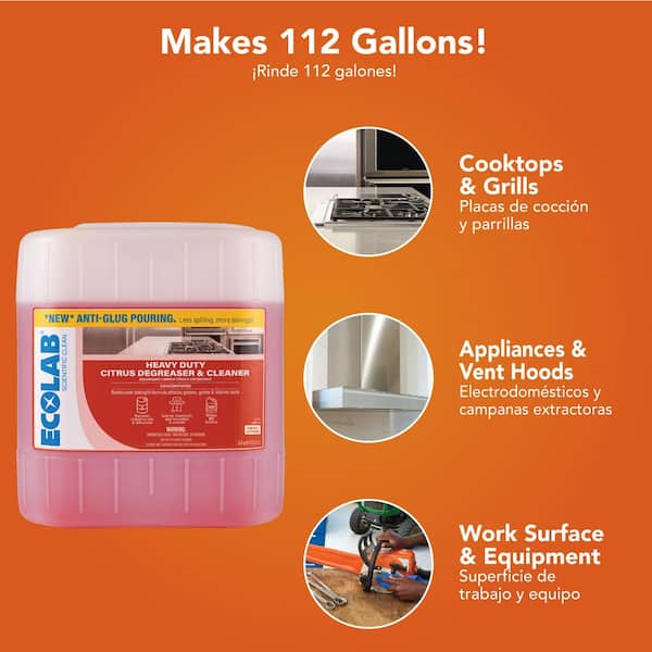 3.5 Gal. Heavy Duty Citrus Degreaser Concentrate Cleaner, Attacks Grease and Grime