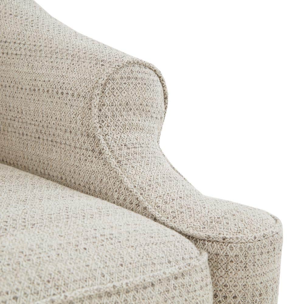 Tan Poly Fabric Modern Swivel Glider Chair
