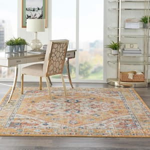 Passion Ivory/Yellow 8 ft. x 10 ft. Persian Farmhouse Area Rug