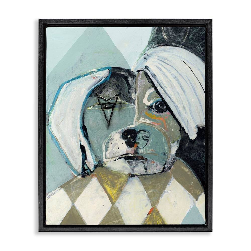 Abstract Dog Face Portrait by Stacy Milrany Black Floater Frame Animal Graphic Art Print 21 in. x 17 in. price history on PriceWatchPro