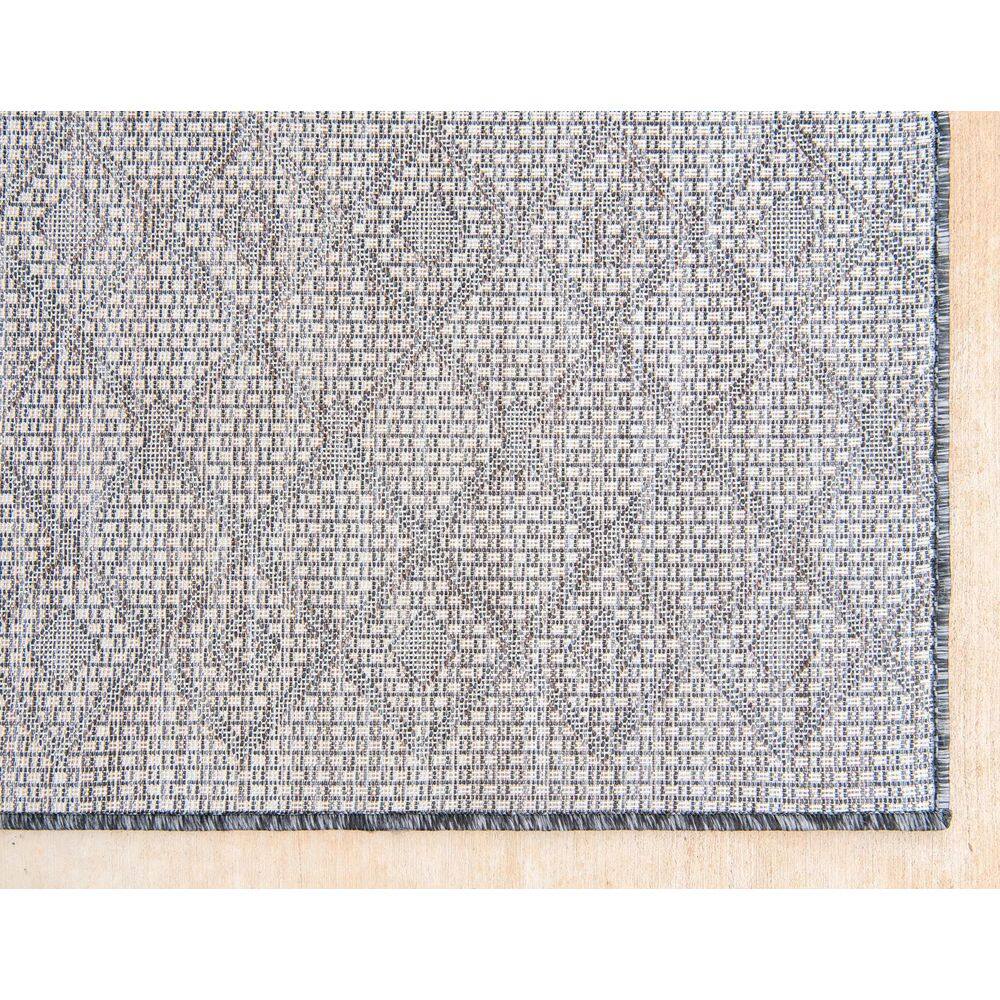Charcoal Gray Trellis Synthetic 8' x 11'4" Outdoor Rug