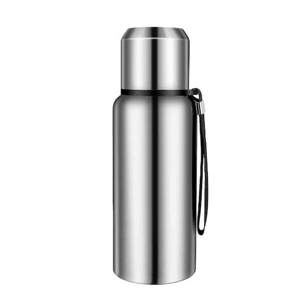 16.9 oz. Silver Stainless Steel Insulated Vacuum Thermo Bottle with Cup, Anti-Oxidation and Corrosion Resistance