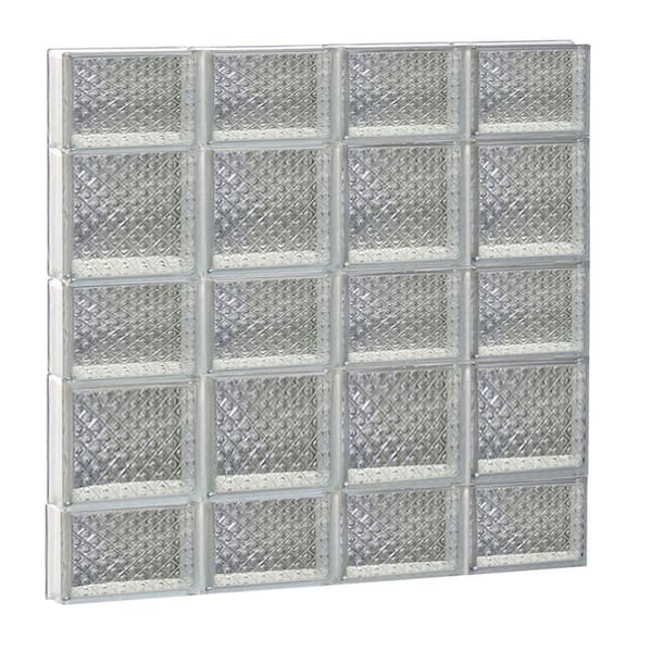 Clearly Secure 31 in. x 32.75 in. x 3.125 in. Frameless Diamond Pattern Non-Vented Glass Block Window