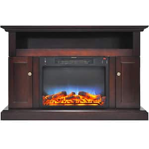 Sorrento Electric Fireplace with Multi-Color LED insert and 47 in. Entertainment Stand in Mahogany