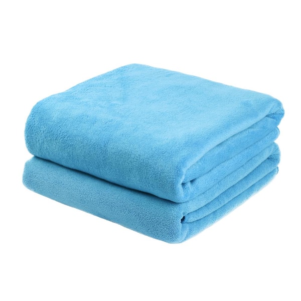  Ultra Soft Bath Towel Set of 4, Blue Extra Large Textured  Microfiber Luxury Towels 35x70 in, Quick Dry, Highly Absorbent, Fluffy,  Oversized, for Bathroom Shower Pool Hotel Beach : Home 