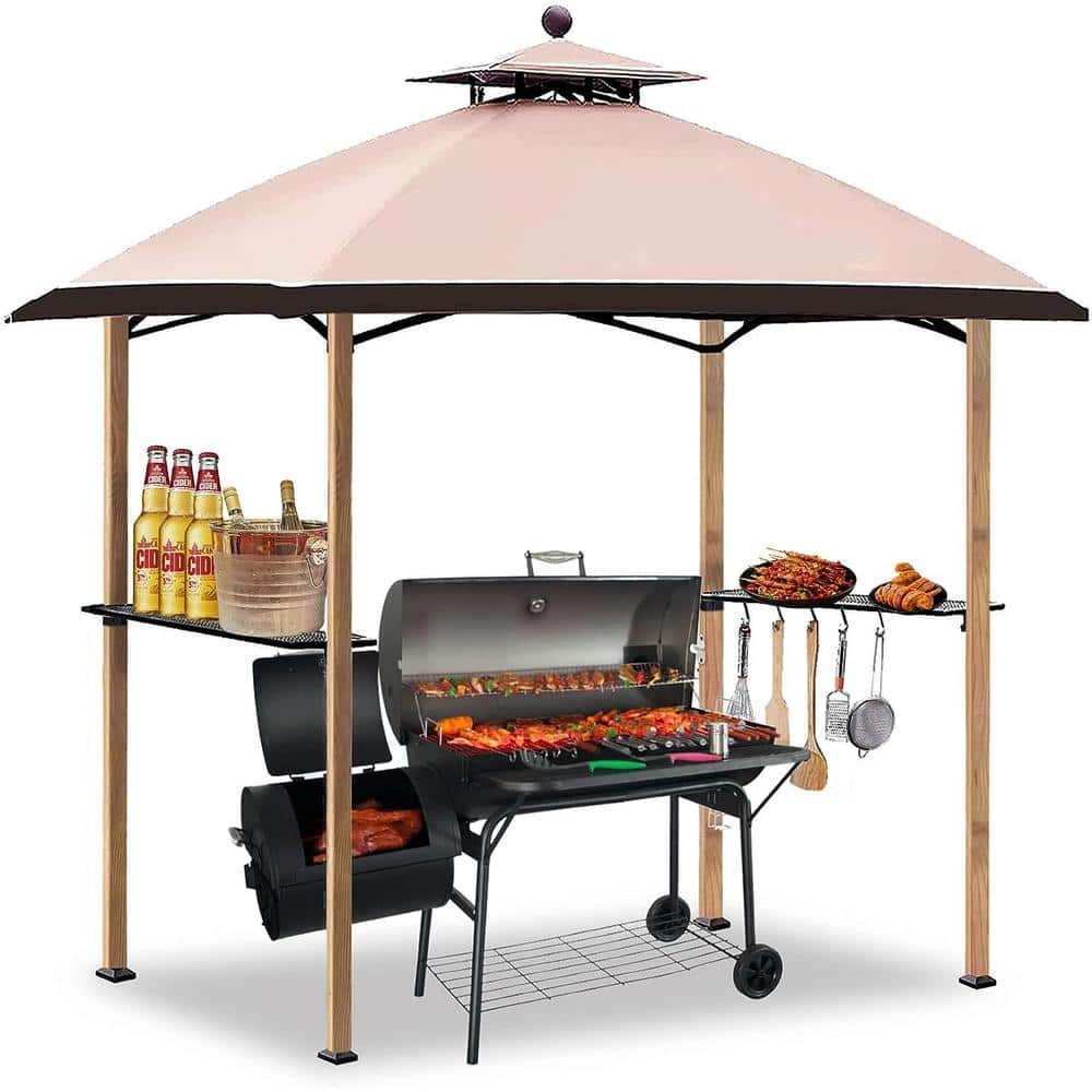 OUPES 8 ft. x 5 ft. Beige Barbecue (BBQ) Grill Canopy (Tent