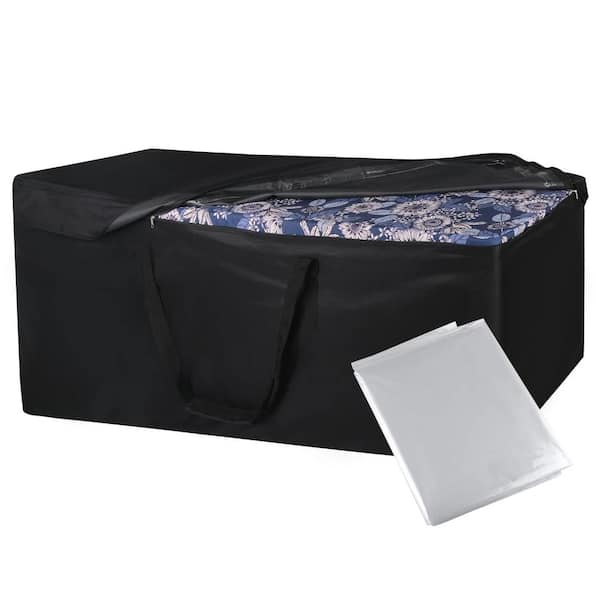 Angel Sar 50 in. x 15 in. x 25 in. Outdoor Water-Resistant Furniture Storage Bag Cover in Black