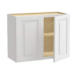 Grayson Pacific White Painted Plywood Shaker Assembled Wall Kitchen Cabinet Soft Close 18 in W x 12 in D x 30 in H