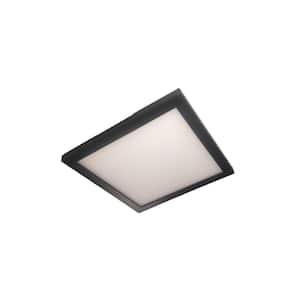 Platter 9 in. Canless 3000K New Construction or Remodel Integrated LED Recessed Light Kit with Black Trim