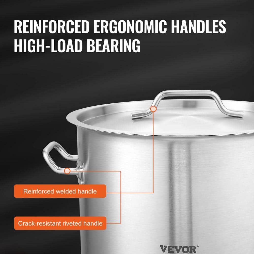 VEVOR 42 Qt Stainless Steel Stockpot with Strainer and Lid