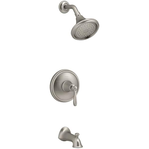 KOHLER Linwood Bath/Shower Faucet in Brushed Nickel (Valve Included)