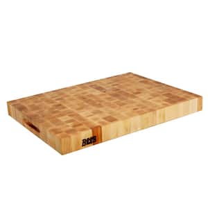 20 in. x 15 in. x 2.25 in. Large Maple Wood End Grain Cutting Board for Kitchen in Maple, Rectangle