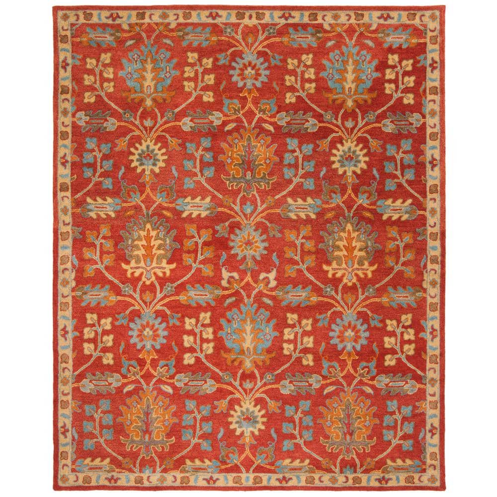 Heritage Red and Multicolor Wool 8' x 10' Hand-Tufted Area Rug