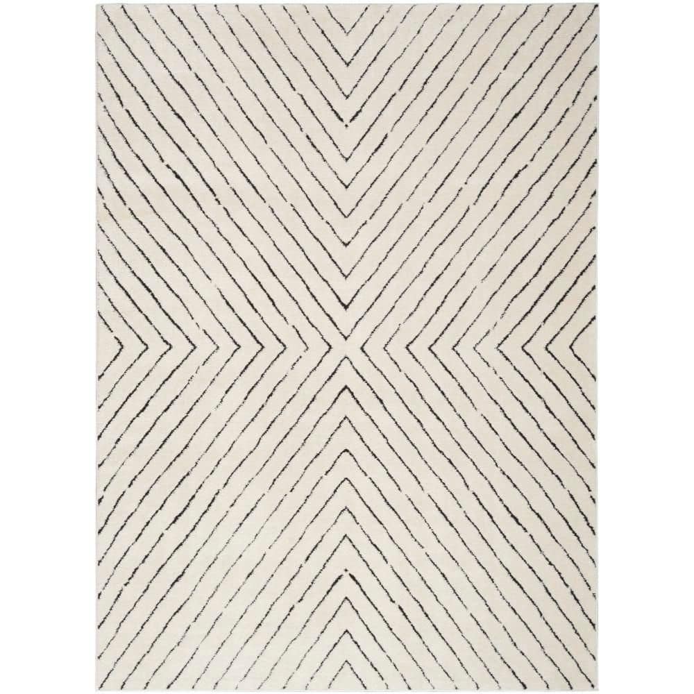 Modern Comfort Ivory Black 8 ft. x 10 ft. Abstract Contemporary Area Rug price history on PriceWatchPro