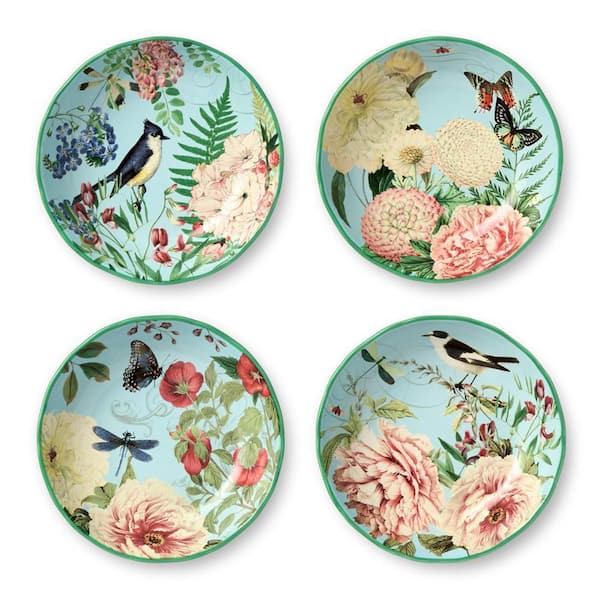 Certified International Flora 24 fl. oz. Multi-Colored Ceramic Soup Bowl (Set of 4)