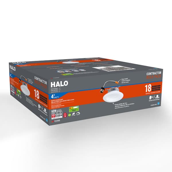 LTE 4 in. Integrated LED Recessed Trim, 600lm, 90 CRI, 3000K, Housing Required New Construction or Remodel (18-Pack)