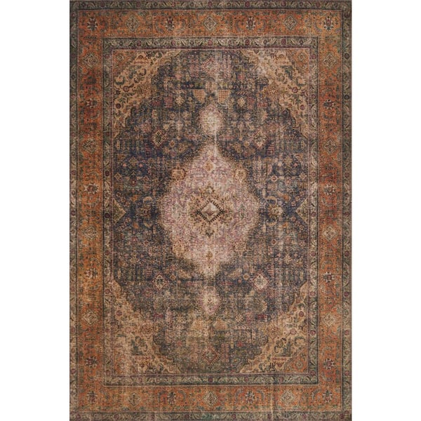 Loren Plum/Multi 2 ft. 3 in. x 3 ft. 9 in. Distressed Bohemian Printed Area Rug