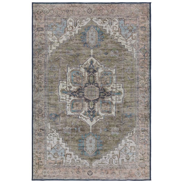 Jaipur Living Chaplin Green/Blue 3 ft. 11 in. x 6 ft. Medallion Indoor Area Rug