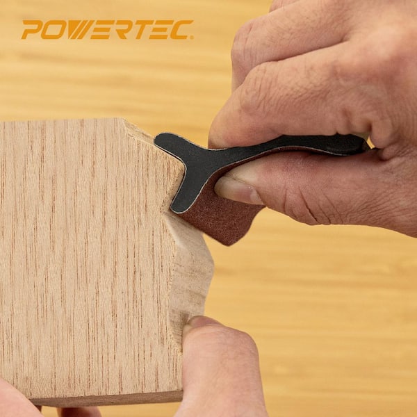 POWERTEC 71441 Flexible Contour Sanding Grips Set W 3 Flexible Foam Pads and 6 Profile Grips for Sanding Convex and Concave Profiles