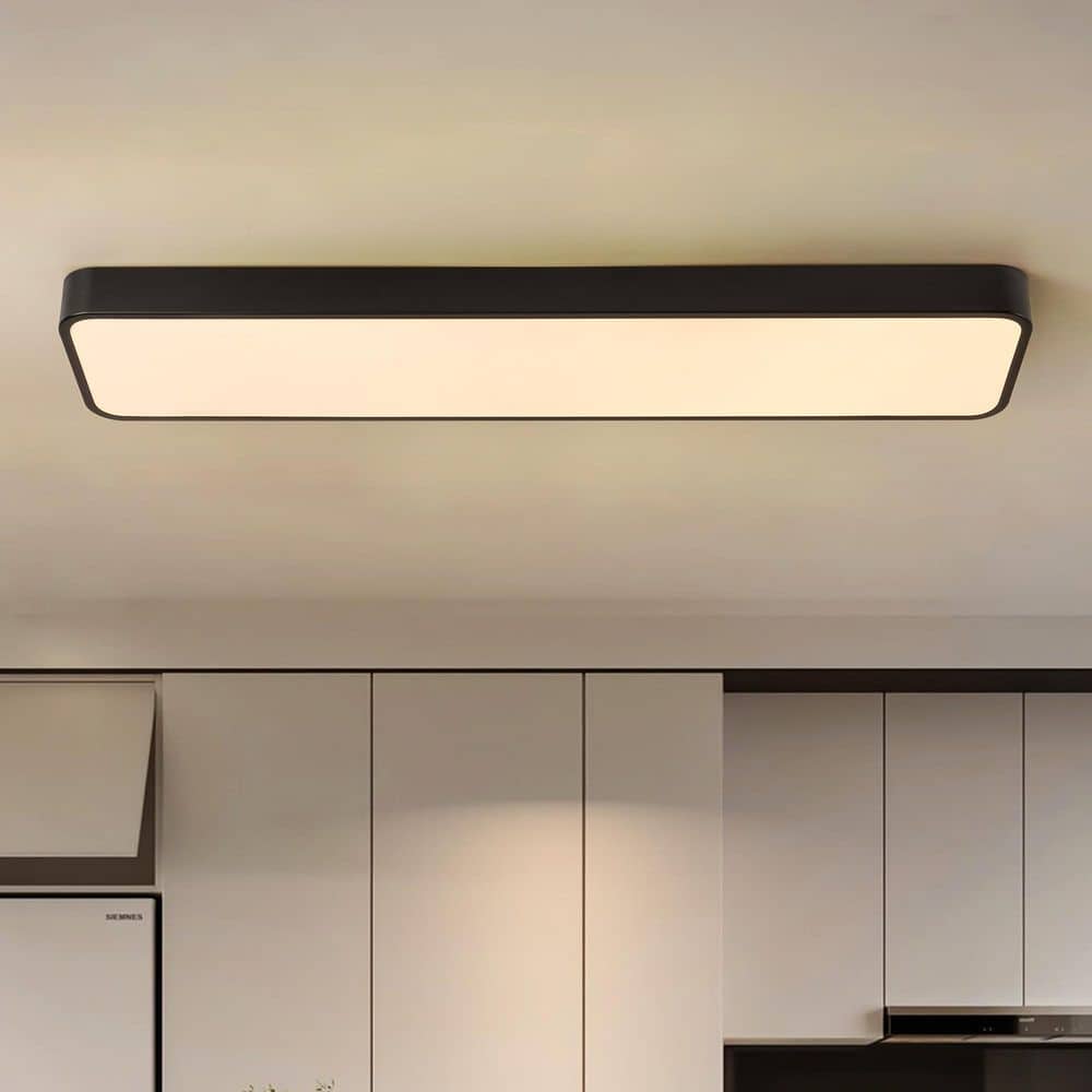 Rennnsan Jason 35.43 in. W 1-Light Modern Linear Black Acrylic LED