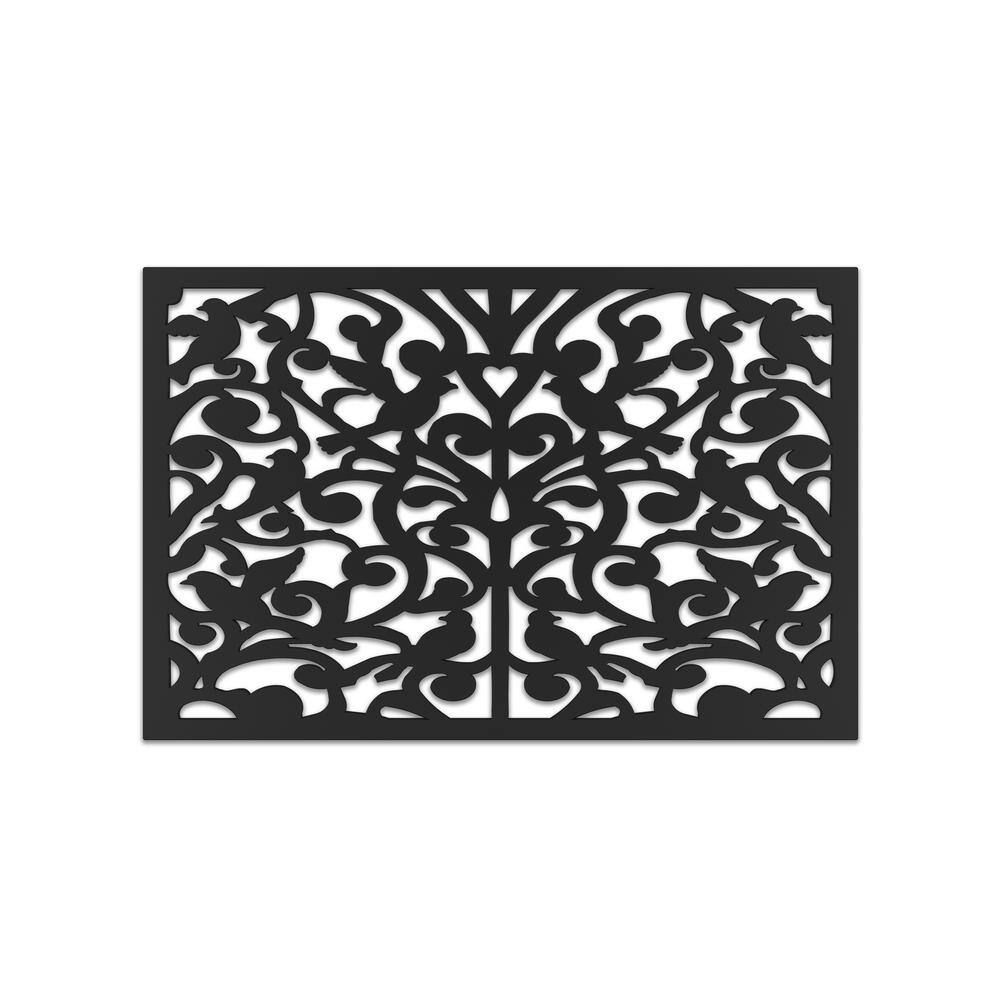 Ginger Dove Landscape 32 in. x 4 ft. Black Vinyl Decorative Screen Panel