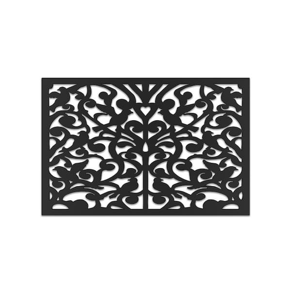 Ginger Dove Landscape 32 in. x 4 ft. Black Vinyl Decorative Screen Panel