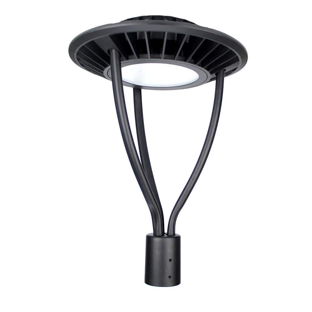 J&H LED Post Top 80Watt Black Integrated LED Pole Light JHAPL80W27R