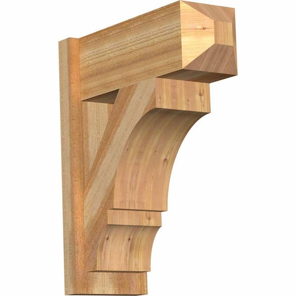 Ekena Millwork 8 in. x 24 in. x 20 in. Western Red Cedar Balboa Craftsman Rough Sawn Outlooker