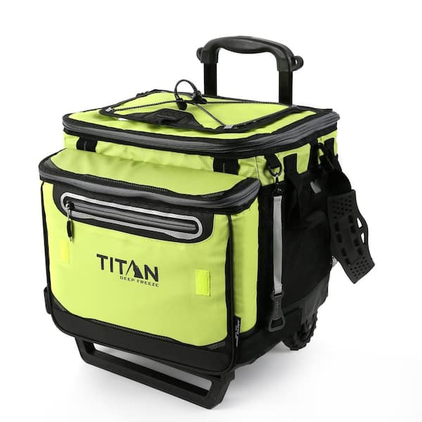 Angel Sar 40 qt. Collapsible Beverage Jug Cooler with Wheels and All-Terrain Cart, Green