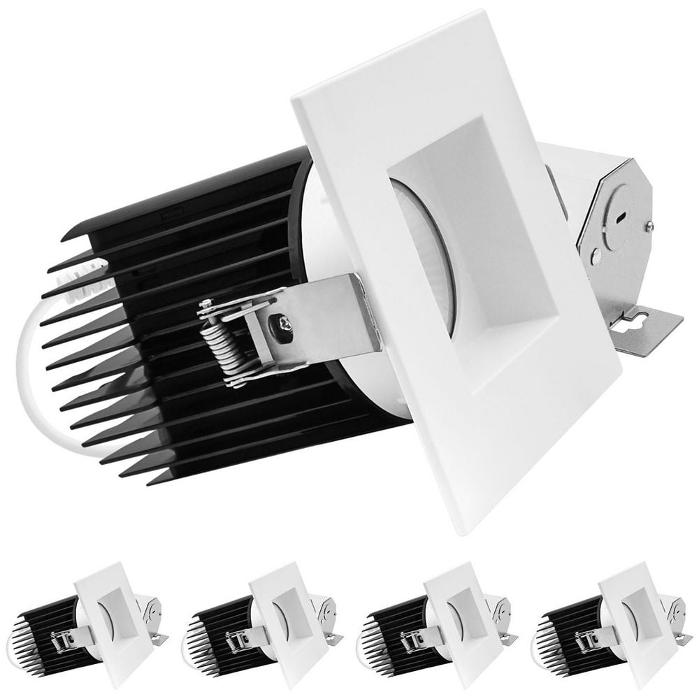 4 in. Integrated LED Trimless Regressed Spotlight with Square White Trim, 5CCT, 60º, 22W, 1700LM, Dimmable, IC Rated price history on PriceWatchPro