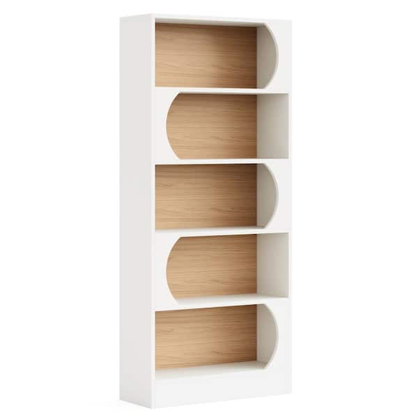 TRIBESIGNS WAY TO ORIGIN Jannelly 71 in. Tall White Wood 5-Shelf Standard Bookcase