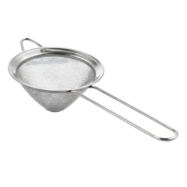 3.3 in. Stainless Steel Fine Mesh Strainer for Kitchen, Food, Tea, Rice, Noodles, Fruits, Vegetables, Silver (1-Pack)