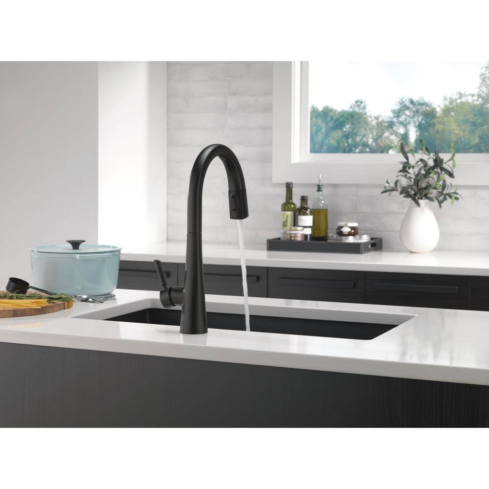 Matte Black Stainless Steel Pull-Down Kitchen Faucet