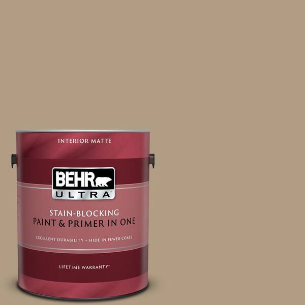 BEHR ULTRA 1 gal. #UL190-19 Tatami Mat Matte Interior Paint and Primer in One