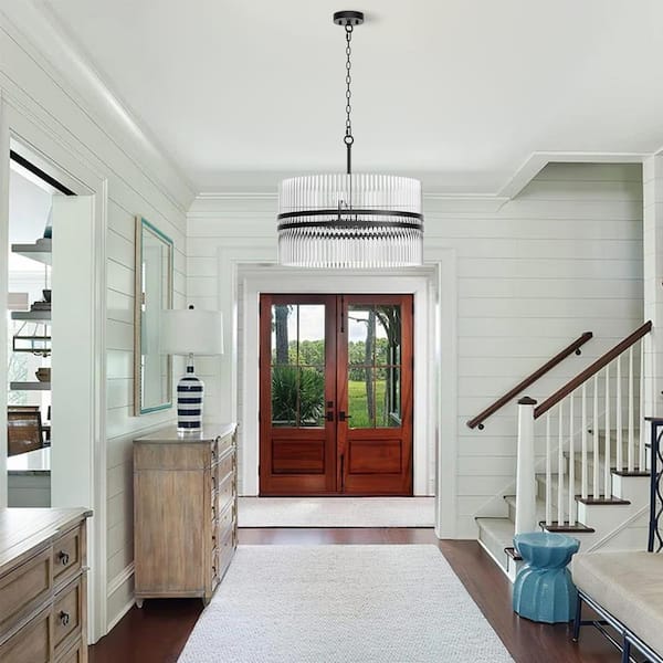 Annapolis 6-Light 21.7 in. Black Crystal Traditional Tiered Dimmable Chandeliers Living Dining Foyer Lighting