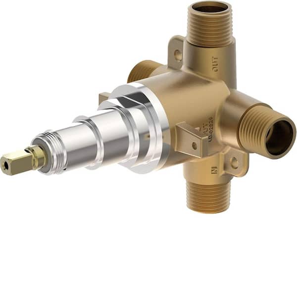 Lukvuzo ‎7.88 x 5.88 x 5 in. Temptrol Brass Triple Outlet Diverter Valve
